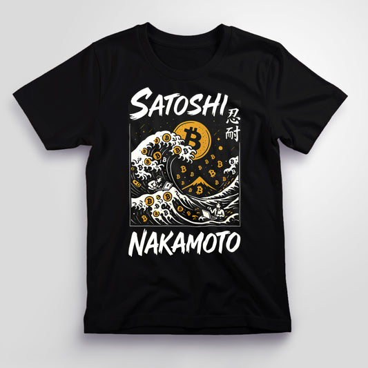 Satoshi Nakamoto Wave T-Shirt, Unisex