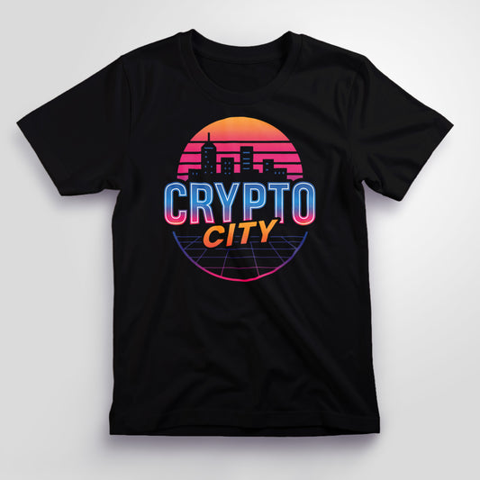 Crypto City Vaporwave T-Shirt, Unisex